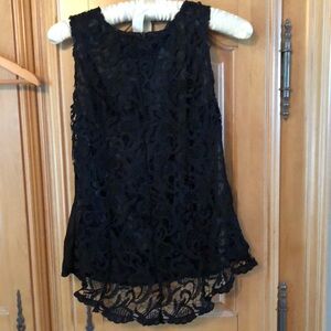 NWOT - Black lace front tank